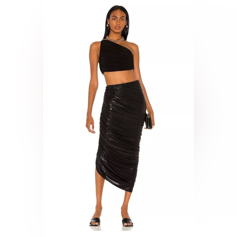 Norma Kamali Diana Skirt Black Shimmer - Small